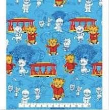 Daniel Tiger Neighborhood Blue Fabric Premium Quality 100% Cotton Sold by The Yard.