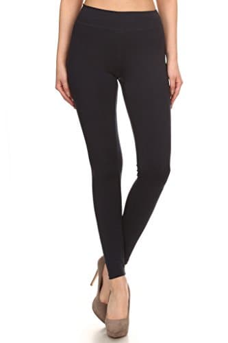 2ND DATEWomen's Basic Cotton Stretch Leggings with Comfort Waistband