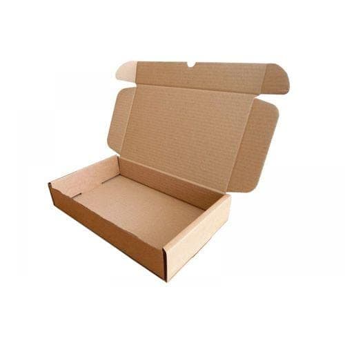 Pack of 50 Boxes2u Brown Small Parcel Postal Boxes - 236 x 196 x 47mm (9.3" x 7.7" x 1.85") Die Cut Cardboard Mailing Box with Folding Lid and Self-Lock Tuck-in Flap