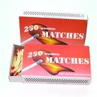 2 Boxes of 250 Wooden Matches Each