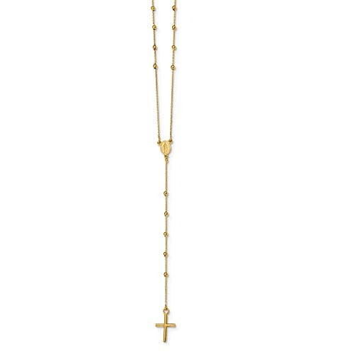Diamond2Deal14k Yellow Gold Polished Rosary 24 in Necklace