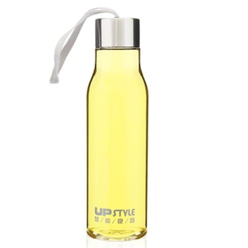 High Quality Glass Portable Leak-proof Sports Cup Opened with Lid Plastic