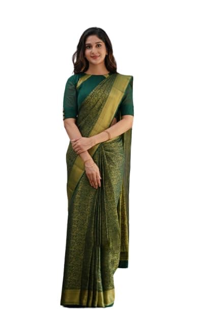 FlosiveWomen's Beautiful Dola silk Woven Border With Zari Blouse Piece