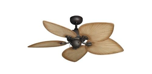 Bombay Tropical Ceiling Fan in Oil Rubbed Bronze with 42" Tan Blades With Remote Control