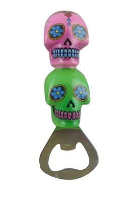 Boxer Gifts Bottle Opener Candy Skull-Pink/Green, One