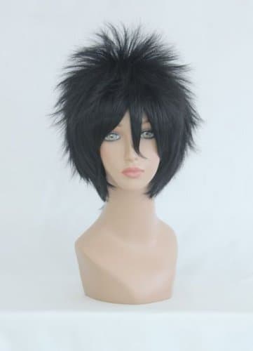 Ladieshair Naruto Uchiha Sasuke Cosplay Wig Black 35 cm Straight
