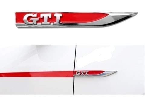 shuihuo Chrome Side Wing Fender Badge for VW GTI Golf 7 6 5 MK4 MK5 MK6 MK7 V VI VII Polo (Silvery)