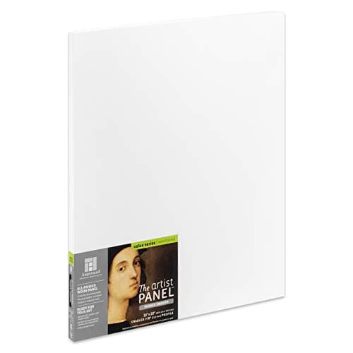 Ampersand Art Supply Wood Gesso Artist Painting Panel: Primed Smooth, 16" x 20", 7/8 Inch Cradled Profile