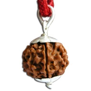 Jewelswonder Wood 4 Mukhi Rudraksha Pendant (Brown)
