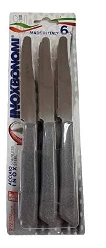 6 kitchen Knifes (Knives) - Italian Stainless Steel Vegetable/Steak/Table Knife Cutlery (Gray Stone)