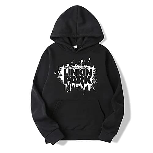 FASHION AND YOUTH Latest and Stylish Linkin Park Design Printed Hooded Hoodies | Unisex Sweatshirts for Men & Women Black