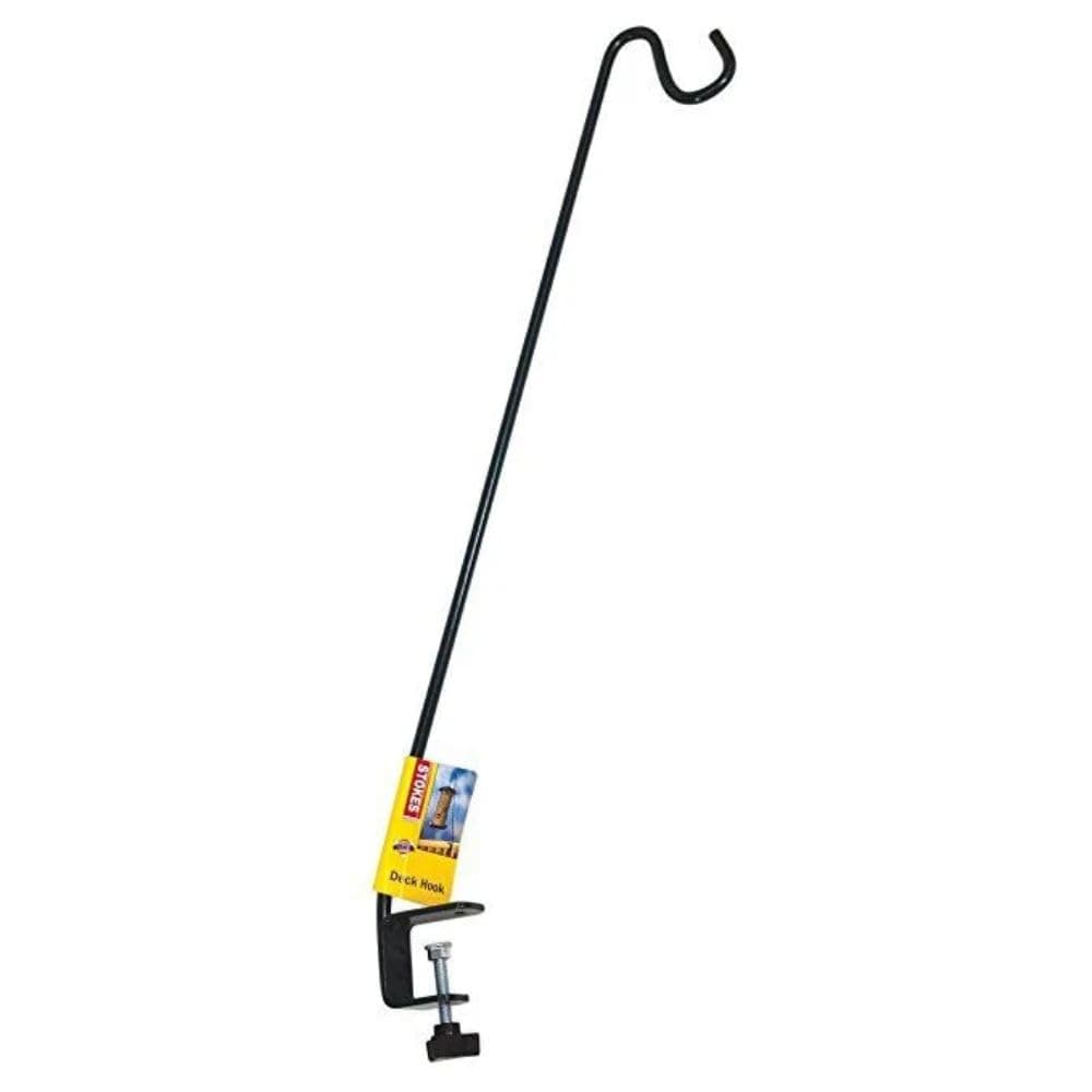 More Birds 13 inch Clamp-On Deck Steel Hook for Bird Feeders, Plants, and Windchimes - 38074 - Easy to Hang - Sturdy Construction - Outdoor Decor for Bird Feeders on Deck