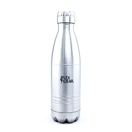 FlexWear 500ml/17 Ounce Double Walled Vacuum Insulated Stainless Steel Water Bottle for Hot or Cold Drinks, BPA Free, Hydration Bottle