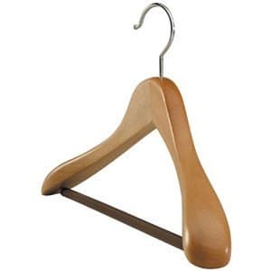 Wood Deluxe Oversized Nonslip Bar Suit Hanger