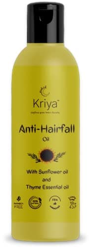 Kriya Anti Hair Fall Oil- Strong Roots Hair Oil for Hair Fall Control and Hair Growth | Prevents Hair Fall, Supports Growth, Repairs Damage | Clary Sage, Tamanu & Thyme and with 6 other Nourishing Oils | All Hair Types | 100 ml (Pack of 1)