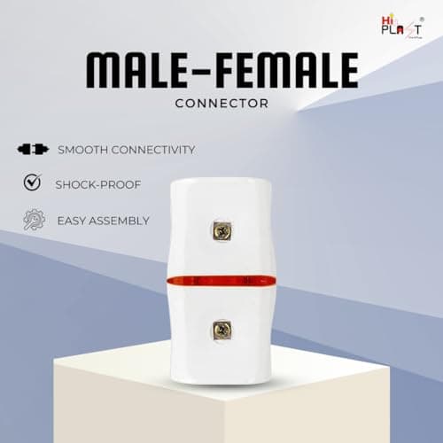 Hi-PLASST 2 Pin Male Female Socket/Connector (10 Pieces), 6A 230V || Female Plug Socket (2 pin socket) for Fans, Mixers, Choppers, Lights, LEDs, Air Coolers, etc.