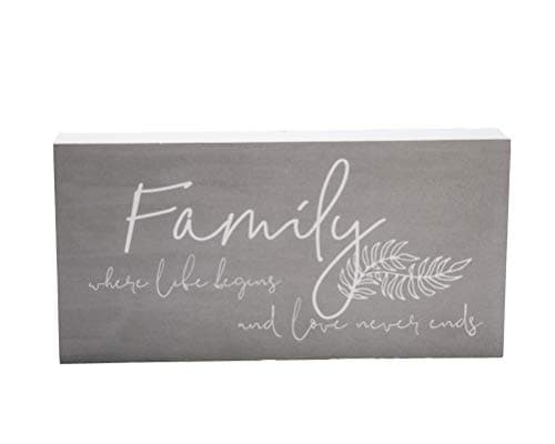 ReLive - “Family Where Life Begins and Love Never Ends” 5” X 10” Painted Wooden Box Sign- Home Décor