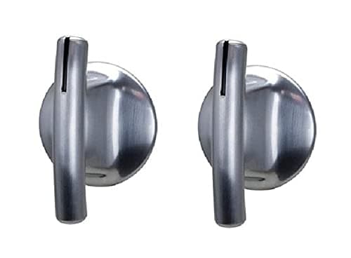 HASMX2-Pack Stove Burner Knobs Replacement Knobs for Jenn Air Stoves Models JEC8430ADB, JEC8430ADF, JEC8430ADN, JEC8430ADS, 74007918 Chrome Oven Control Knobs, Replace Part Number 74007918
