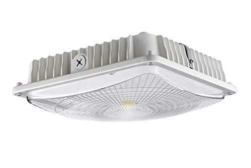GKOLED 65W White LED Canopy Light, 300-350W MH/HPS/HID Replacement, 5000K Daylight White, 6600Lumen, 120-277VAC, IP65 Waterproof and Outdoor Rated, UL-Listed and DLC-Qualified, 5 Years Warranty