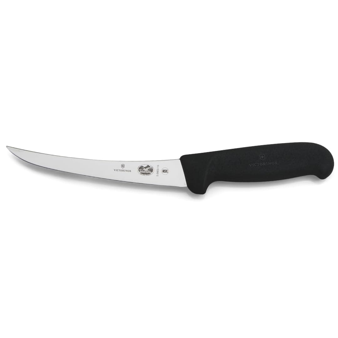 Victorinox - 47645 Swiss Army Cutlery Fibrox Pro Curved Boning Knife, Semi-Stiff Blade, 6-Inch