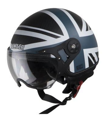 Steelbird Hi-Gn SBH-10 Rack Bunker Glossy Squadron Blue and White Helmet with Plain Visor and High Impact ABS Material Shell, 600 mm