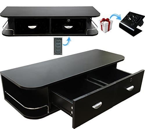 InkBed Locking Wall Mount Tattoo Studio Station with Black Metal Tabletop Machine Holder & 4 Port Power Strip