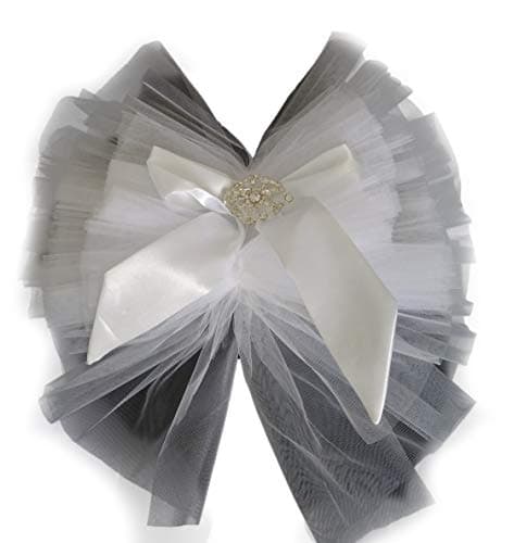 Ruolai Women's Bikini Veil, Booty Veil for the Bride To Be, Booty Cover for the Bride, Bridesmaids ivory booty veil with deco