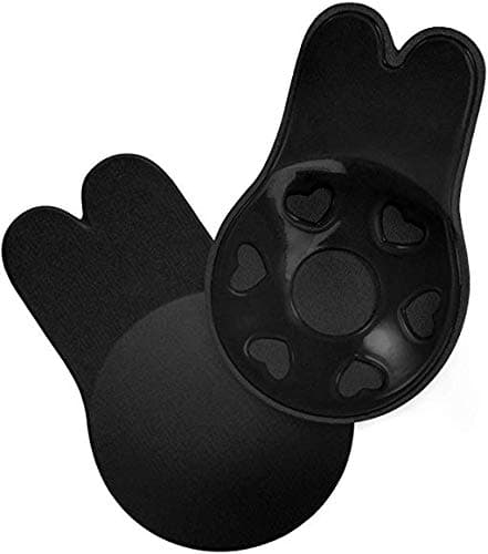 PLUMBURY® Women's Strapless Backless Bra Lightly Padded Breast Lift Push Up Stick-on Adhesive Nipple Pad