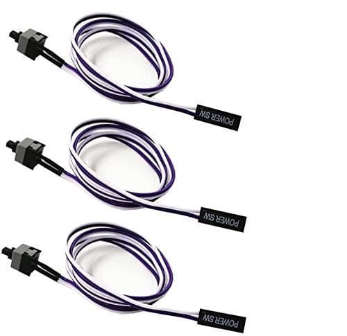 2 Pin SW PC Power Cable on/Switch Wire Off Push Button ATX Computer 45cm -3Pack