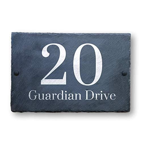 Slate House Sign Name Number Door House Sign 30x20cms