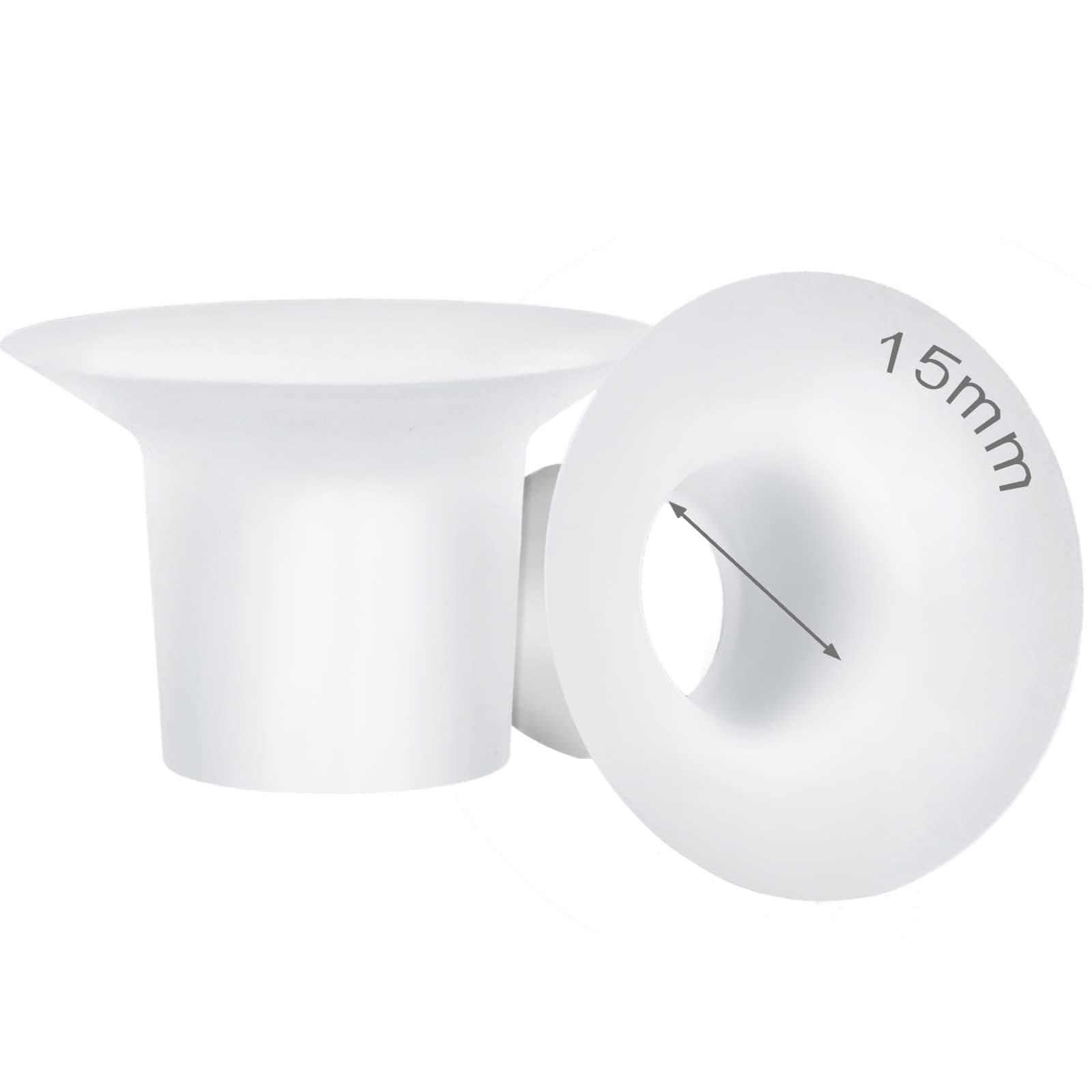 15mm Flange Inserts Compatible with Spectra S1/S2 and Medela Pump in Style, Harmony, Swing, Symphony, Lactina, Sonata, Freestyle, PersonalFit Flex Breast Shields | Reduce 24mm Tunnel to 15mm