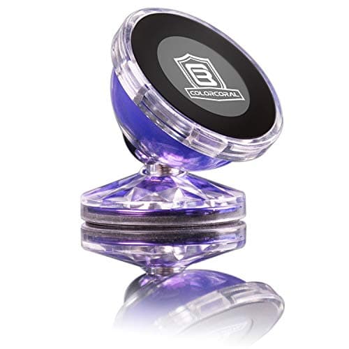 Universal Cell Phone Holder GPS Mount for Car and Truck 360 Degree Free Rotation Car Smartphone Holder Magnetic Cell Phone Holder for Car Dashboard by ColorCoral