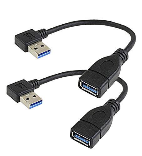 USB Extension Cable, VILICONTY 2 Pack 90 and 270 Degree Angled USB 3.0 Type A Male to Female Extension Cord (2 Pack, 90 + 270 Degree)
