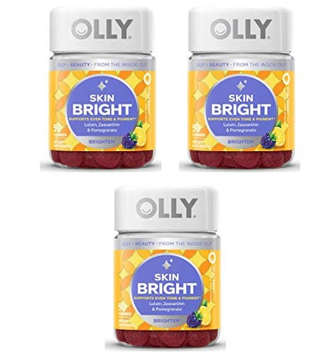 Olly Skin Bright Gummy Vitamins! 50 Gummies Yuzu Berry Flavor! Formulated with Lutein, Zeaxanthin & Pomegranate! Help Brighten Skin, Support Even Tone & Protect Against Damage! Choose Your Pack! (3)