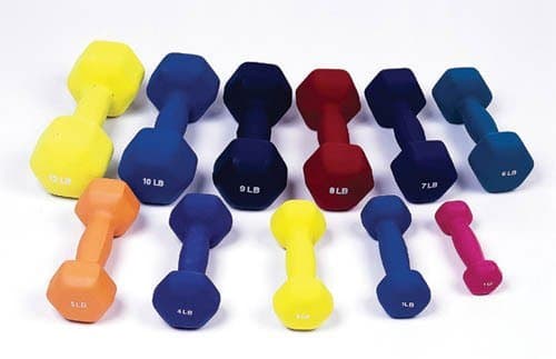 Dumbell Weight Color Neoprene Coated 3 lbs by Dumbell Weights