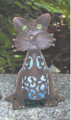 Solar Light Frisky Cat (Blue)