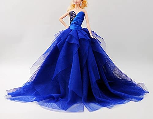 Handmade Cora Gu Sapphire Blue Ball Gown Princess Dress Fit for 12" Doll and Something Blue for Bride Wedding and Dolls' not Included