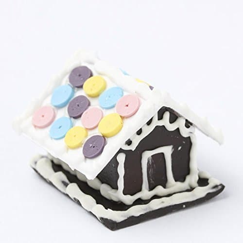 Whimsical Additions Group of 4 Very Detailed Sweet Miniature Gingerbread Houses for Dollhouse, Fairy Garden and Holiday Craft Embellishing