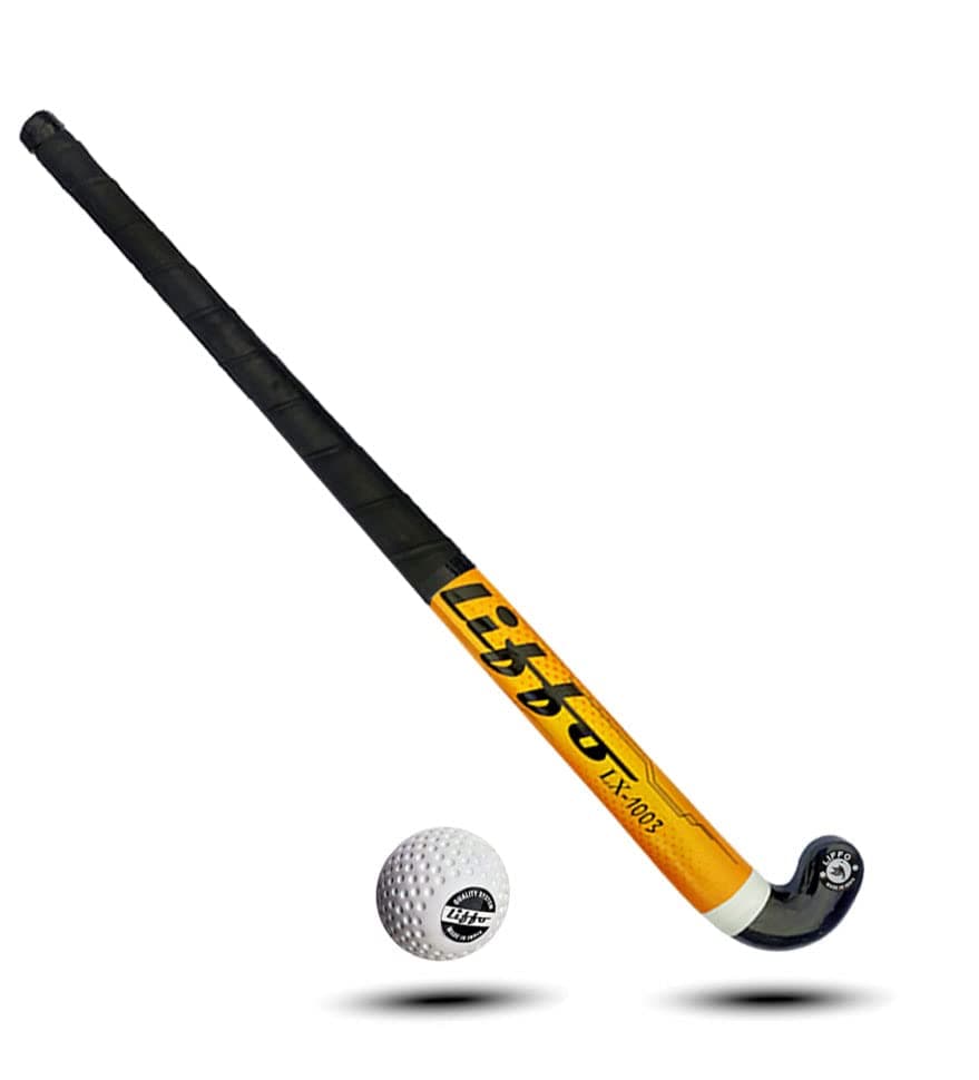 Hockey Sticks for Men and Women Practice and Beginner Level with Ball (L-36 Inc) Yellow