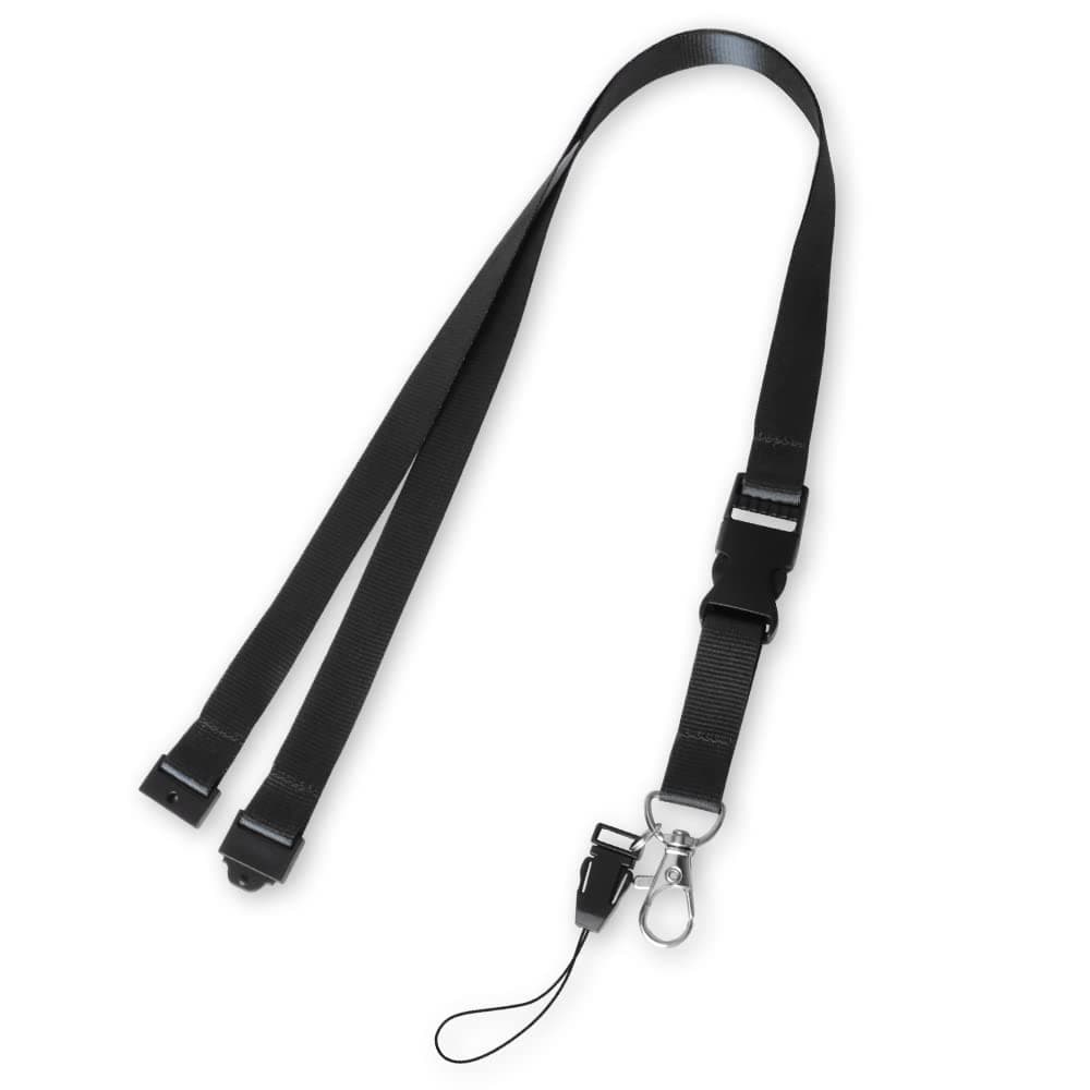 Lanyard X 1 Neck Lanyard Strap Office Lanyard for Holding a ID Card Holder, Pass Card Badge, Keys or Cell Mobile Phone (Black)