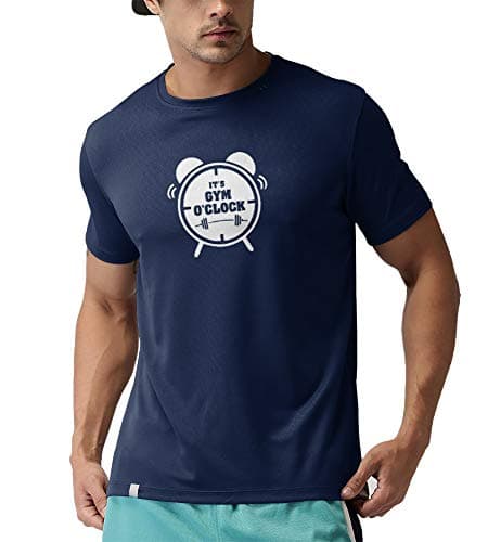 Tee MafiaUnisex Designer | Gym Clock T-Shirt |Dumbbell T-Shirt | Motivation T- Shirt | Gym T-Shirt| Bodybuilding T-Shirt | Workout t-Shirt| Lifting T-Shirt - Navy Blue