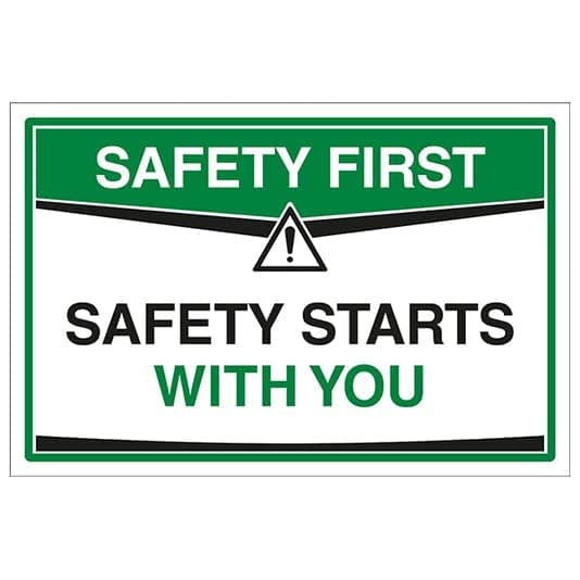 Safety First Safety Starts with You Sign Sticker.Waterproof Sticker Signage.
