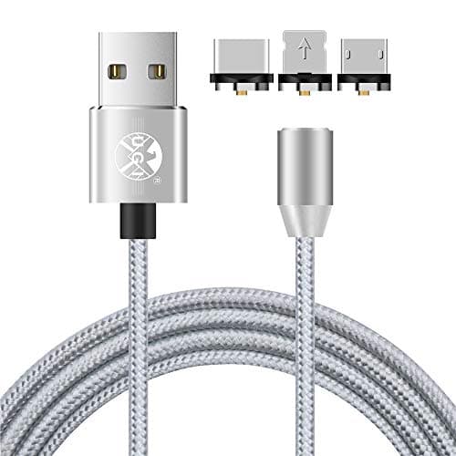 UGI Magnetic Charger Cable 3 in 1 Charging Cable Micro USB Type C USB C 6.6ft Nylon Braided LED Light Magnetic Phone Charging Cord Compatible with Android,Phone,Smartphone,Tablet,All Phone Devices