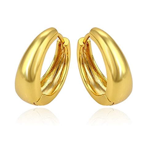 VIEN Men Jewellery Kaju Bali Salman Khan Style Silver Hoop Earrings for Men and Boys Man Unisex Bali-BALI (Gold)