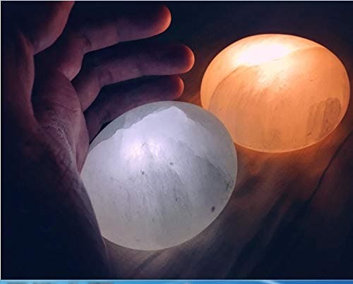 Natural Selenite Lamp, Amazing Selenite Crystal Lamp Hand Carved with Dimmer Switch Night Light & Decorative Light to Décor Your Home Sound Lamp