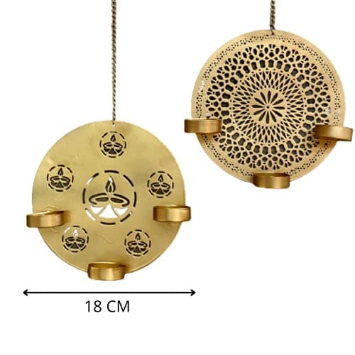 Urban Born Candle Holder for Home Decor | Tea Light Holder | Antique Metal Lantern and Tealight Holder for Home Decor Items | Tealight Candle Holders for Living Room (Free Tealight)