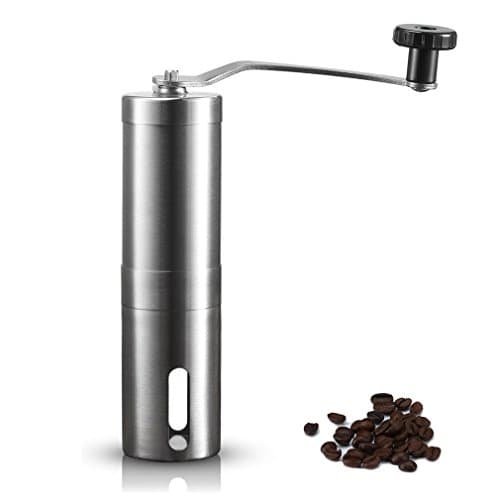Coffee Grinder,Doreen Stainless Steel Convenient Hand Coffee Bean Grinder & Ceramic Burr Coffee Mill for Precision Brewing - Adjustable Fine To Coarse Grind Size ,11.2-Ounce