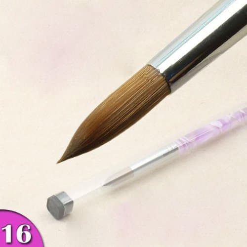 Pink Marble Acrylic Nail Brushe Gel Acrylic Powder Nail Brush Size 16 by profahionail