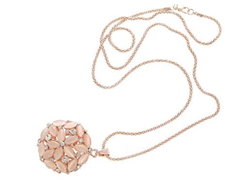 Libaraba Exquisite Opal and Rhinestones Daisy Pendant Long Necklace,Fashion Sweater Chain