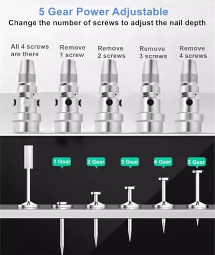 Manual Mini Steel Nail Gun Power Adjustable Wall Nail Guns for Ceiling, Portable Nail Gun, Steel Nail Gun for Red Brick Walls,Concrete Walls, Household Nail Gun Tools with 100 Round Nails